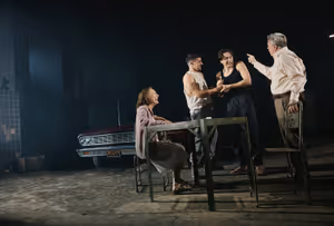 Laurie Metcalf, Christopher Abbott, Ben Ahlers, and Nathan Lane by Emilio Madrid Photo