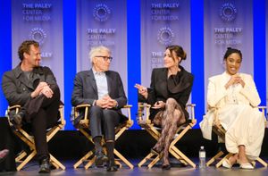Jason Segel, Harrison Ford, Christa Miller, and Jessica Williams Photo
