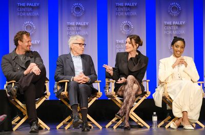 Jason Segel, Harrison Ford, Christa Miller, and Jessica Williams Photo