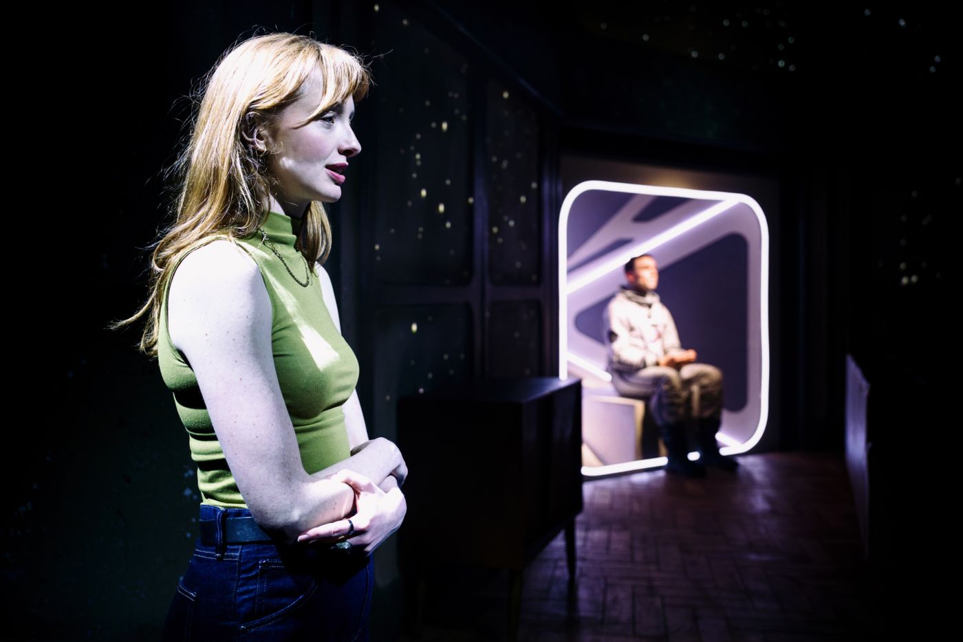 Photos: Stuart Thompson and Poppy Gilbert in FLYBY at Southwark Playhouse Borough Photos: Stuart Thompson and Poppy Gilbert in FLYBY at Southwark Playhouse Borough Image