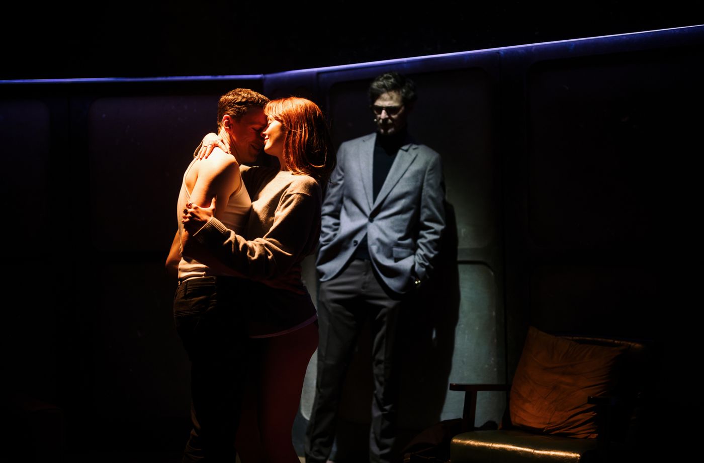 Photos: Stuart Thompson and Poppy Gilbert in FLYBY at Southwark Playhouse Borough Photos: Stuart Thompson and Poppy Gilbert in FLYBY at Southwark Playhouse Borough Image