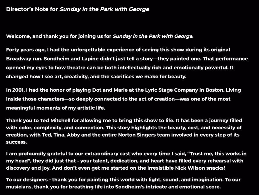 Stage Mag Spotlight: The Norton Singers' SUNDAY IN THE PARK WITH GEORGE Image