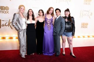 Jean Smart, Lucia Aniello, Jen Statsky, Hannah Einbinder, Paul W. Downs and Megan Sta Photo