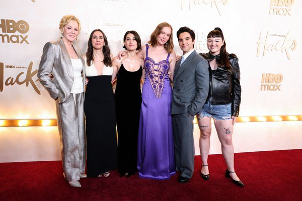 Jean Smart, Lucia Aniello, Jen Statsky, Hannah Einbinder, Paul W. Downs and Megan Sta Photo