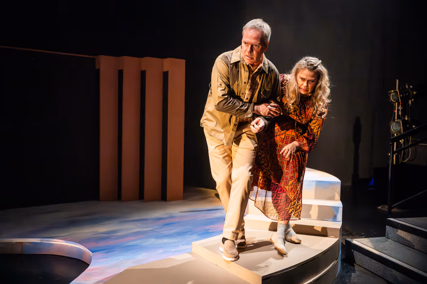 Ryan Hollyman and Monica Dottor in cicadas. Photo by Dahlia Katz.
