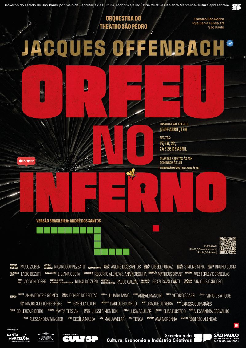 Offenbach’s Irreverent Classic ORPHEUS IN THE UNDERWORLD (Orfeu no Inferno) Opens 2026 Lyric Season at Theatro São Pedro Image