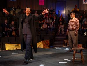 Alana Arenas and Michael Potts with (back, center) Esco Jouléy  Photo