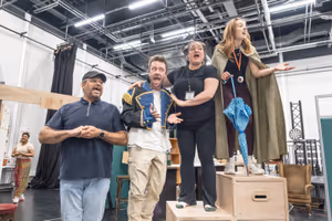 L-R Minal Patel, Adam Colbeck-Dunn, Rosie Strobel, Hannah Nutall in rehearsals for BA Photo