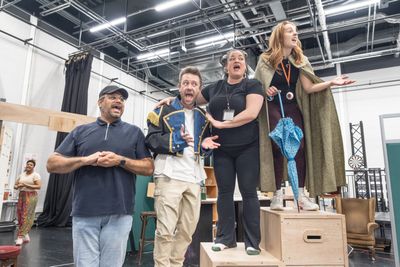 L-R Minal Patel, Adam Colbeck-Dunn, Rosie Strobel, Hannah Nutall in rehearsals for BA Photo