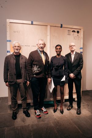 Ed Solomon, Ian McKellen, Michaela Coel, and Steven Soderbergh Photo