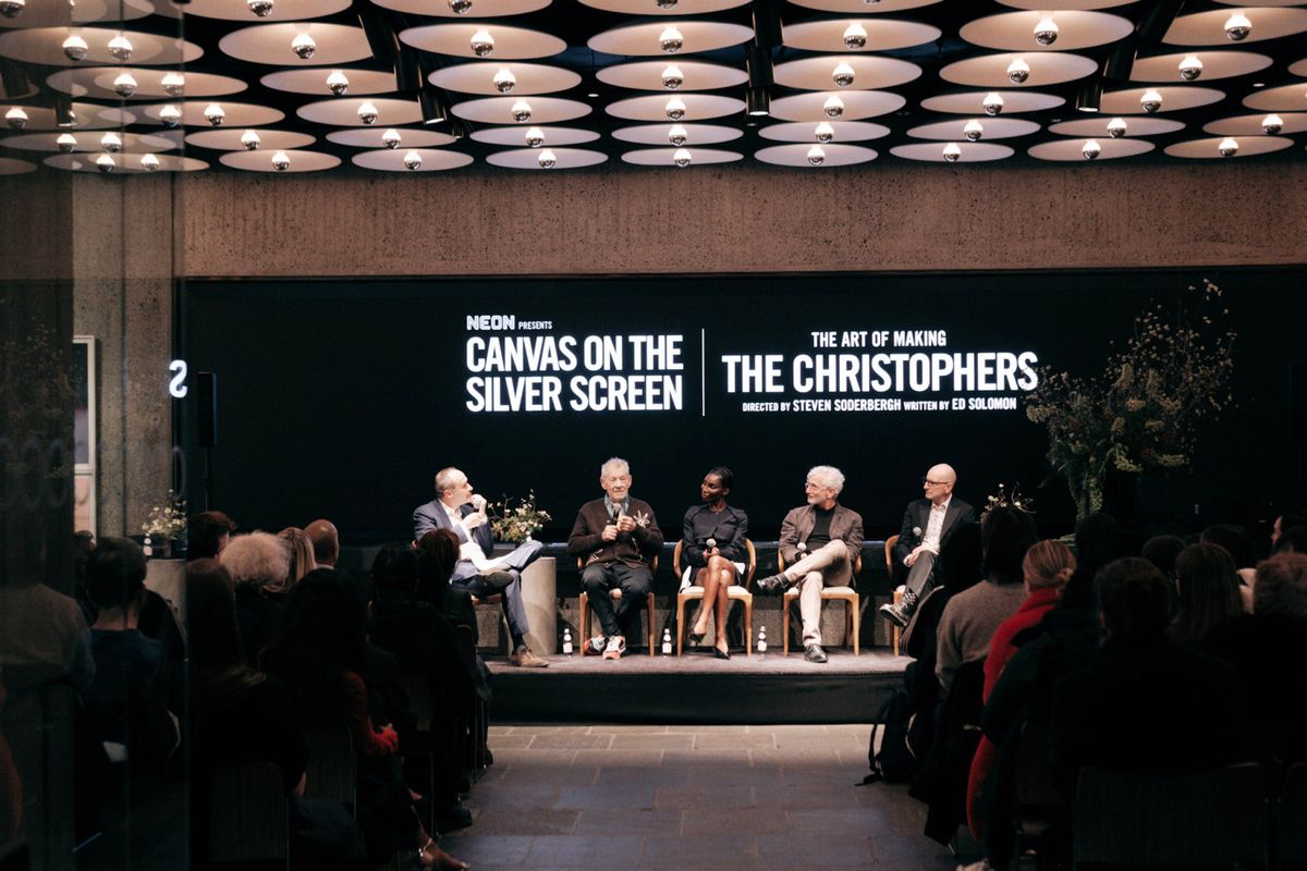 Andrew Goldstein, Ian McKellen, Michaela Coel, Ed Solomon, and Steven Soderbergh at 