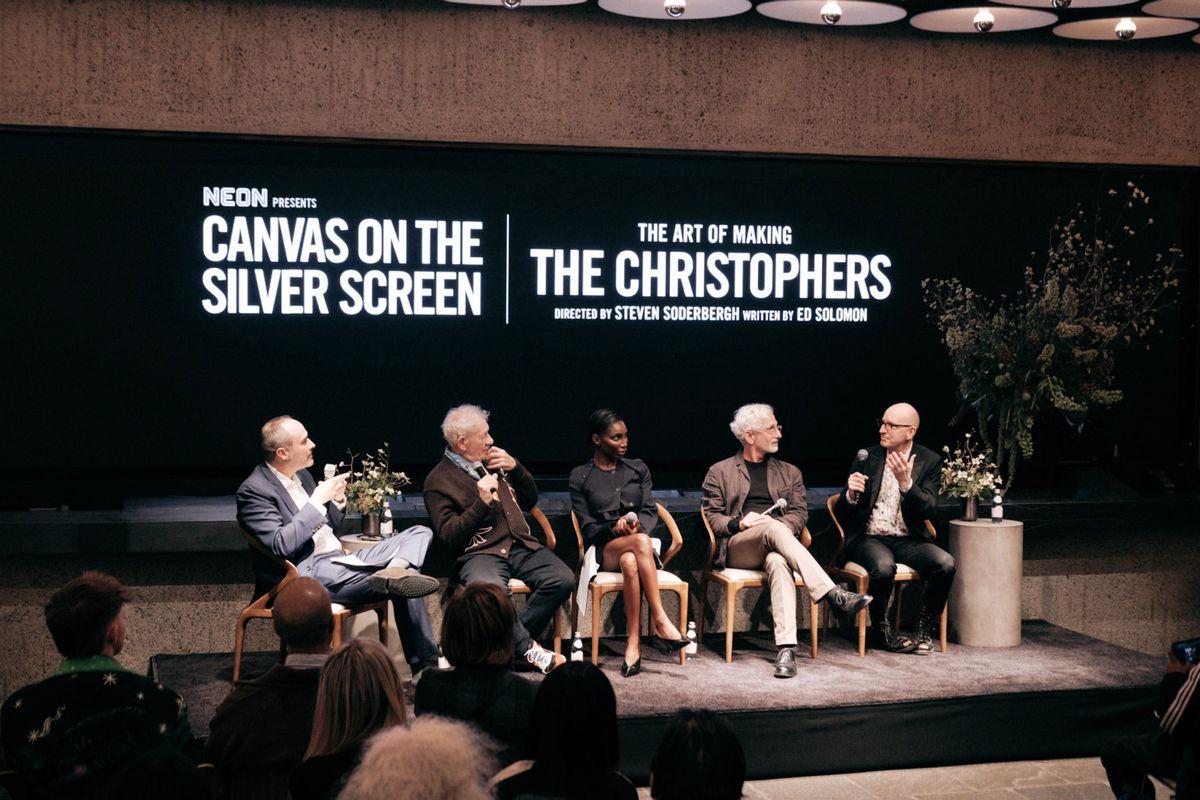 Andrew Goldstein, Ian McKellen, Michaela Coel, Ed Solomon, and Steven Soderbergh at 