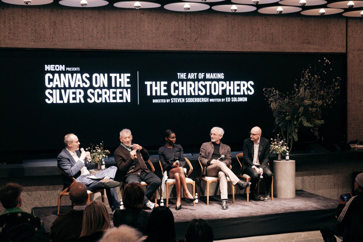 Andrew Goldstein, Ian McKellen, Michaela Coel, Ed Solomon, and Steven Soderbergh at 