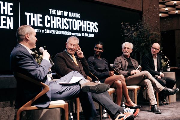 Andrew Goldstein, Ian McKellen, Michaela Coel, Ed Solomon, and Steven Soderbergh Photo