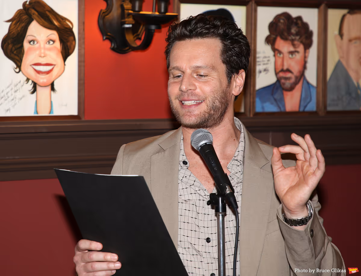 Jonathan Groff at Photos: CHESS Star Lea Michele Receives Portrait at Sardi's