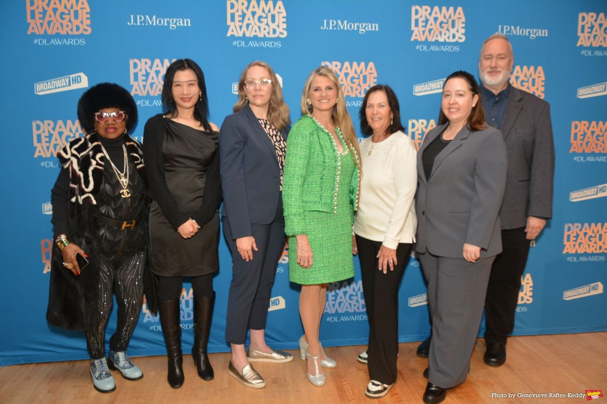 Irene Gandy, Michelle Martello, Bevin Ross, Bonnie Comley, Paula Kaminsky-Davis, Jennifer Johnson-Blalock and Gabriel Stelian-Shanks at Photos: Corbin Bleu, Natalie Venetia Belcon & More at 2026 Drama League Awards Nominations