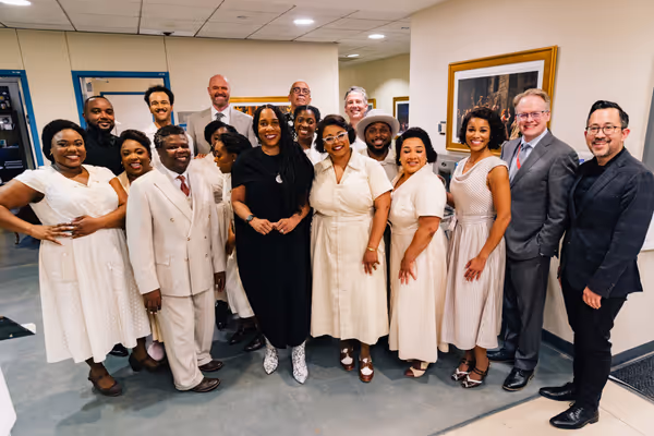 ieutenant Governor Juliana Stratton, John Mangum, Matthew Ozawa,  and the company Photo
