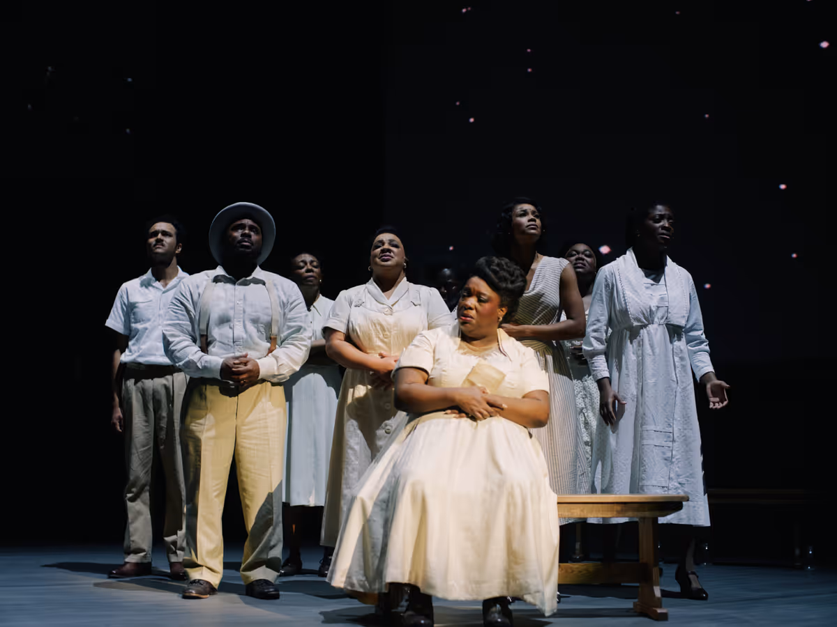 Maiesha McQueen and the company at Photos: avery r. young's SAFRONIA Opens at Lyric Opera of Chicago