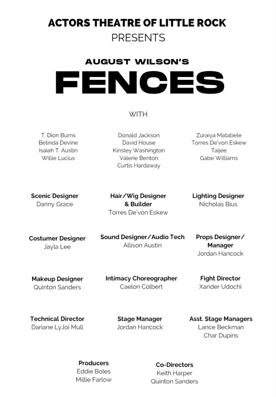 Review: AUGUST WILSON'S FENCES at Actors Theatre Of Little Rock  Image