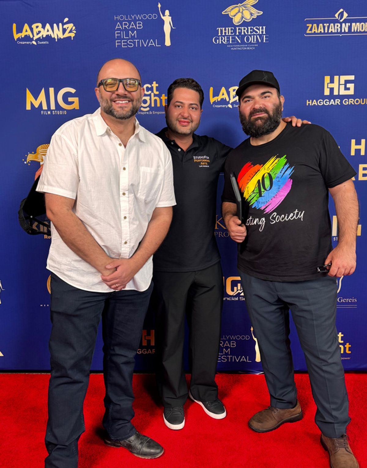 Abraam Mikhael (Hollywood Arab Film Festival), Walid Chaya (Studio For Performing Arts LA), Hamzah Saman (Arab American Casting) at 