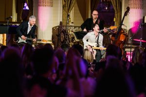 Neil Pepe (left) & Darren Criss, and bassist George Farmer Photo