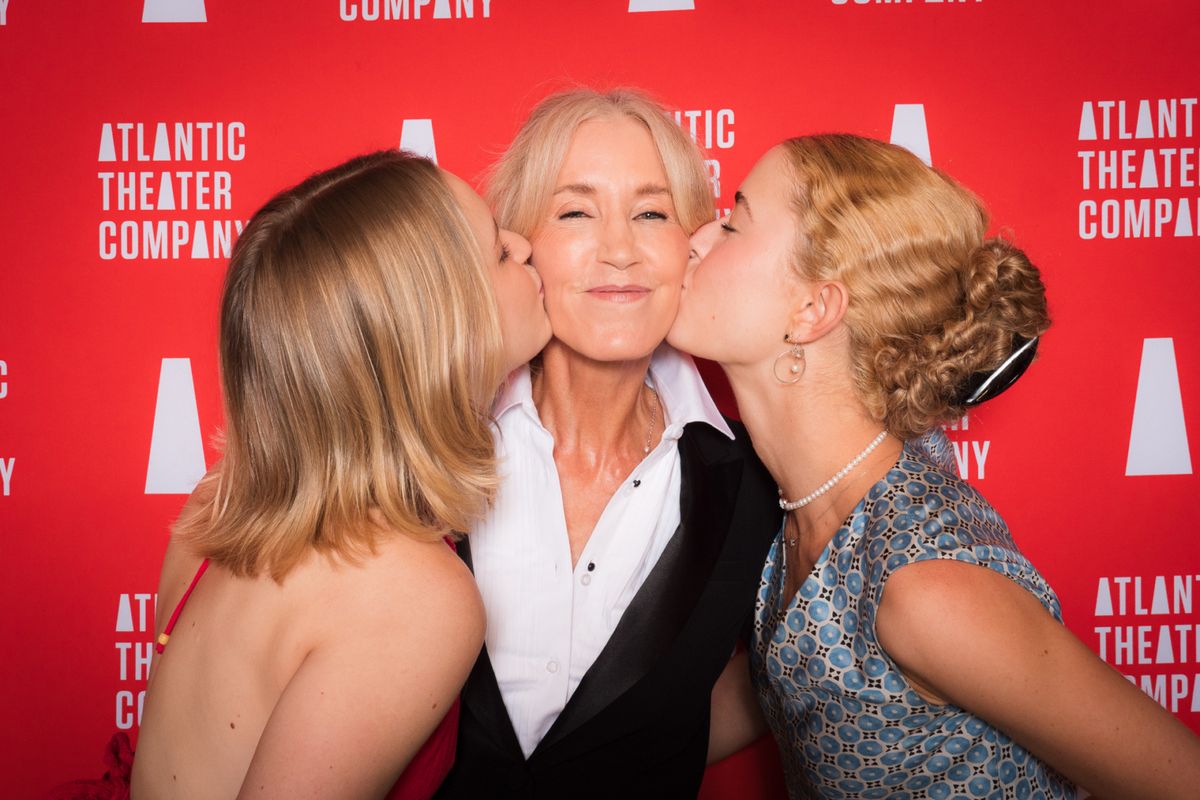  Felicity Huffman with her daughters Sophia Grace Macy (left) and
Georgia Grace Macy (right) at 