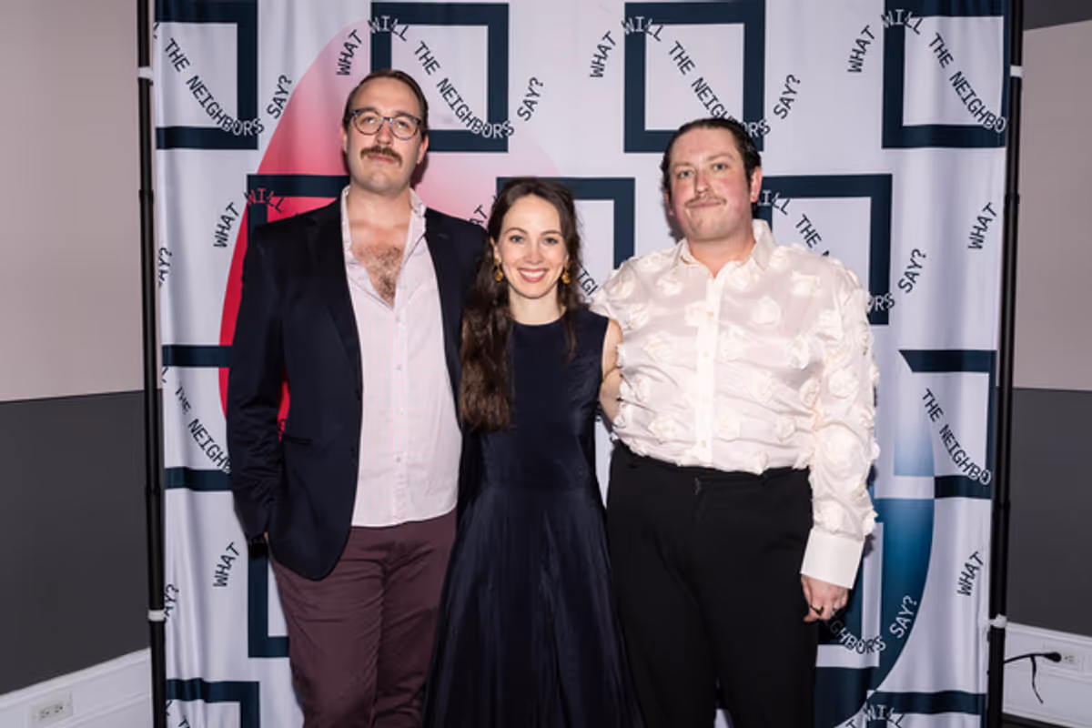(L-R) Sam Hood Adrain, Baize Buzan and James Clements  at 