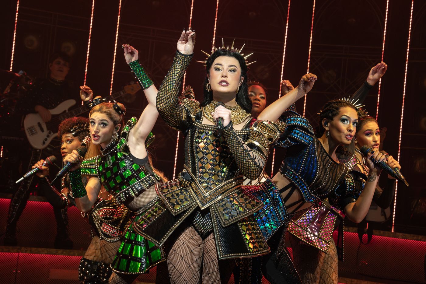 Emma Elizabeth Smith as Catherine of Aragon in The North American Tour Boleyn Company of SIX_ Photo by Joan Marcus 