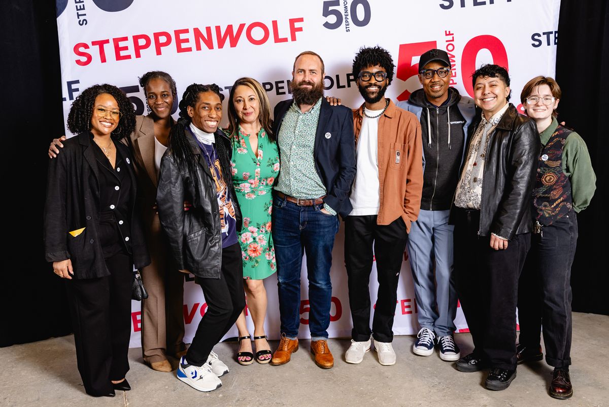 The Windfall creative team includes Jaquita Ta’le, Awoye Timpo, Jeffrey Steele, Marie Ramirez Downing, Andrew Boyce, Willow James, Mahmoud Khan, Bryar Barborka and Emmerich Mager at Photos: Steppenwolf Celebrates Opening Night of WINDFALL