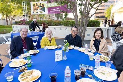 Larry Cripe, SCR Trustee and Past President Sophie Cripe, SCR Past President Sam Tang Photo