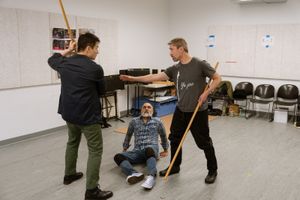 Actors David Lee Huynh, Rajesh Bose, and John D. Haggerty  Photo