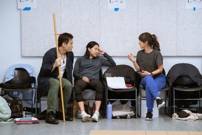Actors David Lee Huynh, Myka Cue, and Kimiye Corwin  Photo