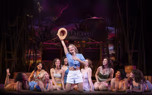 Nellie Forbush (Allsun O'Malley) admits to her fellow nurses she’s in love with a wonderful guy. @ BroadwayWorld Nellie Forbush (Allsun O'Malley) admits to her fellow nurses she’s in love with a w Photo