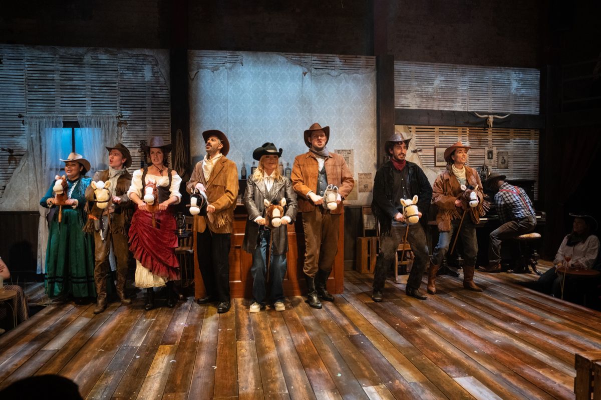 Whodunnit company with Gaby Roslin by Craig Sugden at Photos: WHODUNNIT [UNREHEARSED] 4 At The Park Theatre