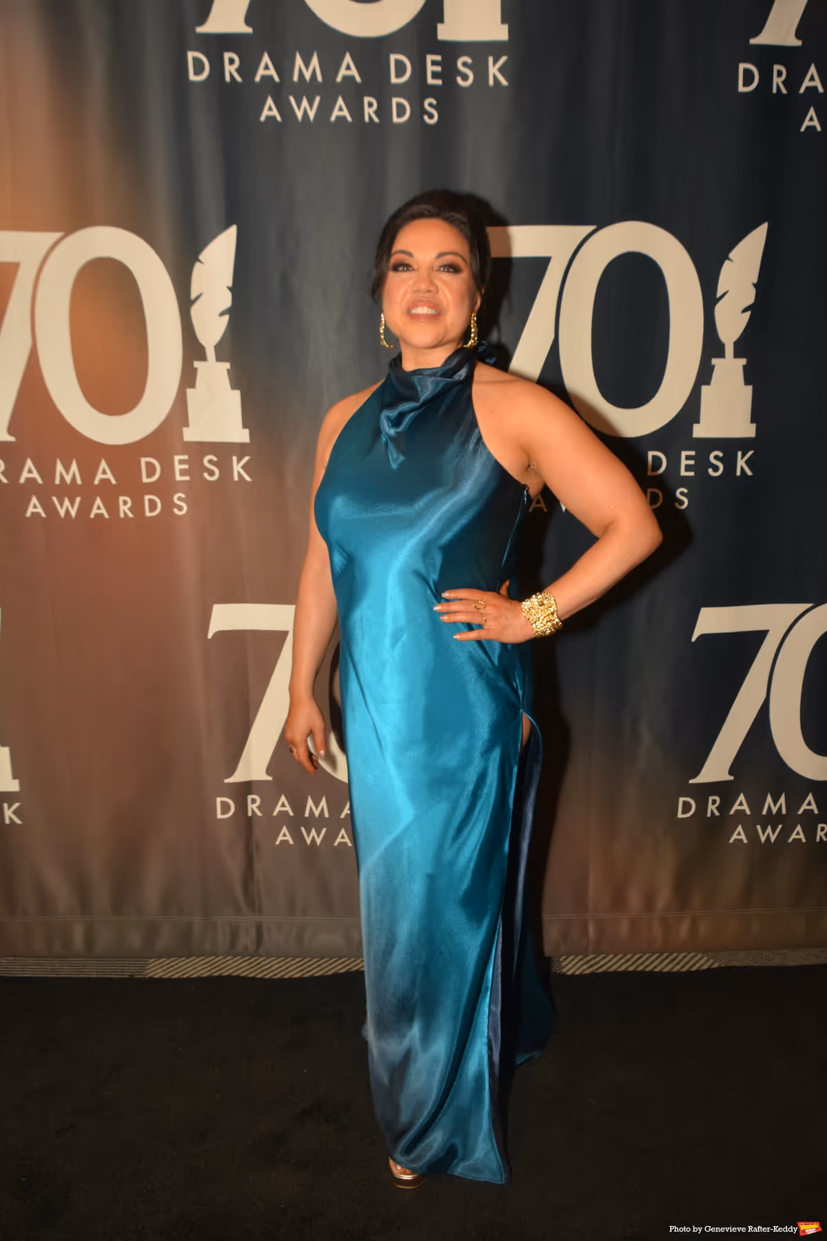 Maria-Christina Oliveras at Photos: Stars Walk the Red Carpet at the 70th Annual Drama Desk Awards