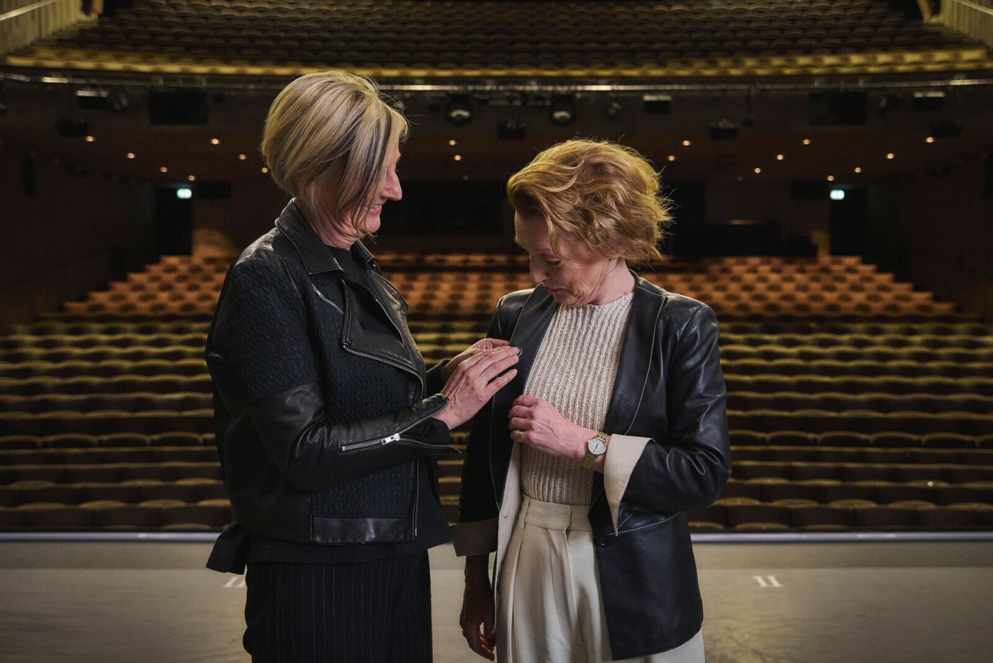 Photos: Lesley Manville Receives Tony Nominee Pin from Marianne Elliott Image