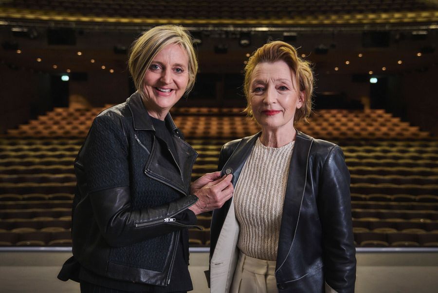 Photos: Lesley Manville Receives Tony Nominee Pin from Marianne Elliott Image