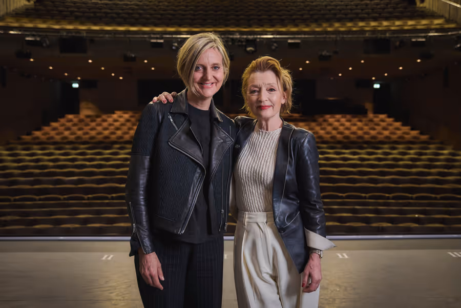 Photos: Lesley Manville Receives Tony Nominee Pin from Marianne Elliott Image