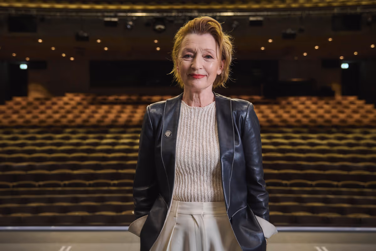 Lesley Manville at Photos: Lesley Manville Receives Tony Nominee Pin from Marianne Elliott