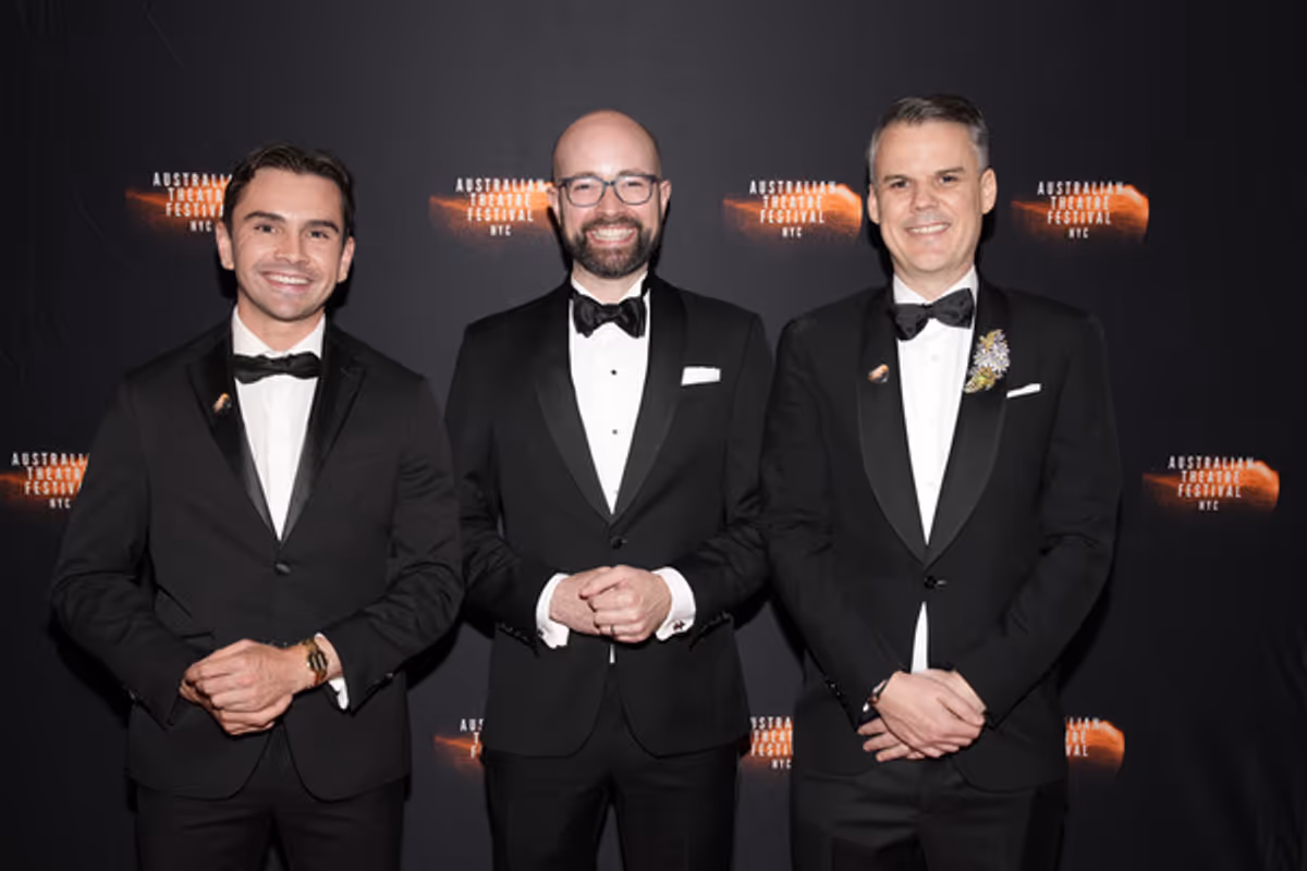 Connor Delves, Josh Pugh, Mark Barford at Photos: Australian Theatre Festival NYC Gala Honors Carmel Dean, Ainsley Melham & Hanne Larsen