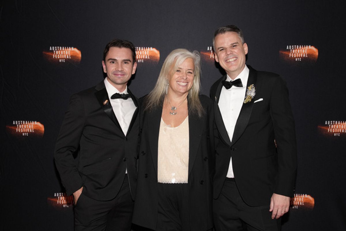 Connor Delves, Hanne Larsen, Mark Barford at Photos: Australian Theatre Festival NYC Gala Honors Carmel Dean, Ainsley Melham & Hanne Larsen