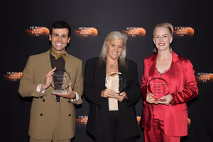 Ainsley Melham, Hanne Larsen, Carmel Dean @ BroadwayWorld Ainsley Melham, Hanne Larsen, Carmel Dean Photo