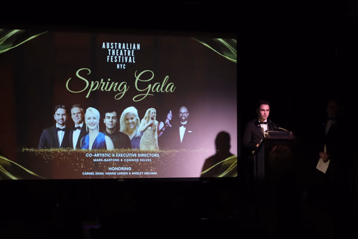 Connor Delves at Photos: Australian Theatre Festival NYC Gala Honors Carmel Dean, Ainsley Melham & Hanne Larsen