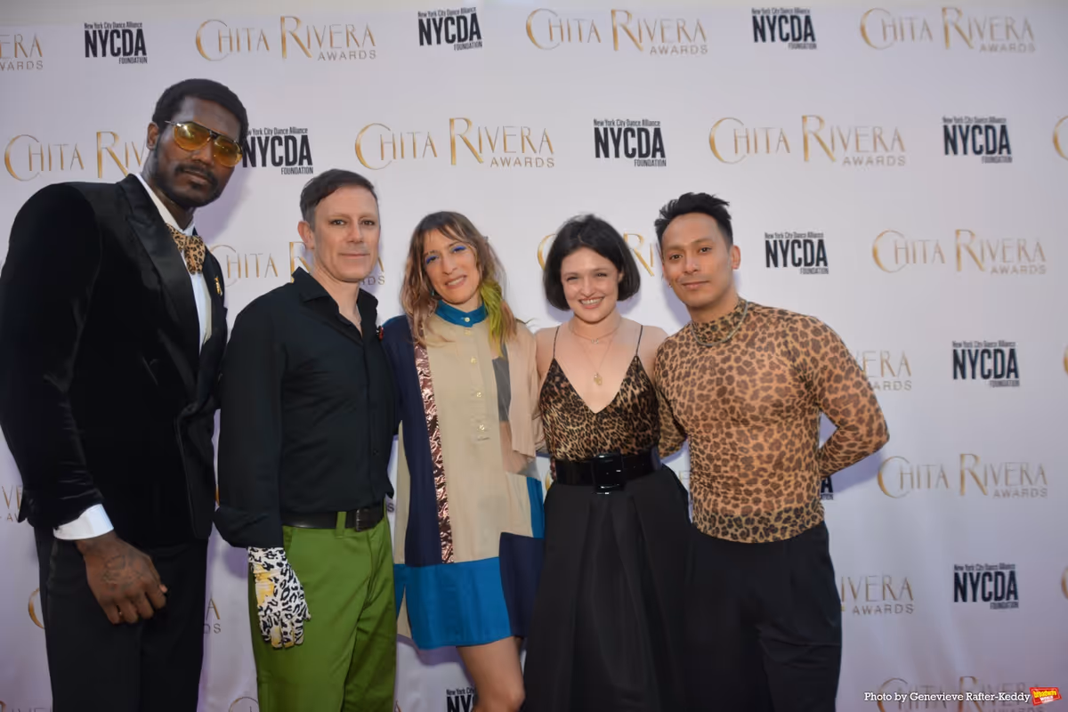Anj Taj with Rocky Horror Cast members that includes-Boy Radio, Paul Soileau, Andres Quintero and Larkin Reilly at Photos: Stars Walk the Red Carpet at the 2026 Chita Rivera Awards