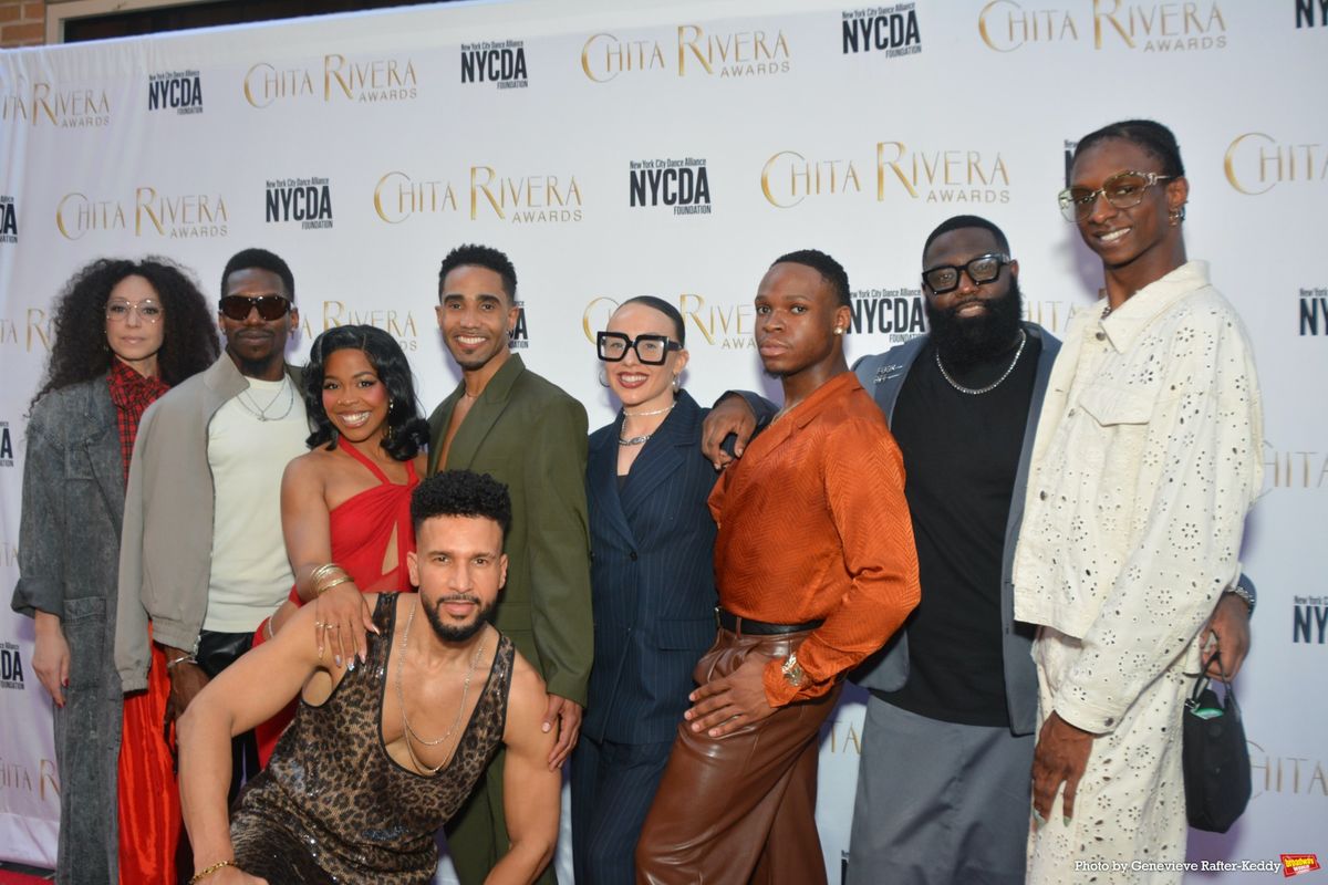 Choreoghrapers Omari Wiles and Arturo Lyons with members of The Cast of Cats The Jellicle Ball that includes-Kyla Azeen, Dava Huesca, Jonathan Burkem Baby Byrne, Bryce Farris, Robert 'Silk' Mason and Sydney James Harcourt at Photos: Stars Walk the Red Carpet at the 2026 Chita Rivera Awards