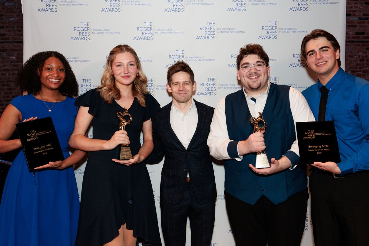 Gloria Manning, Emersyn Hunt, Andrew Keenan-Bolger, Jacob Solomon, William Herbert at Photos: Inside the 2026 Roger Rees Awards Ceremony