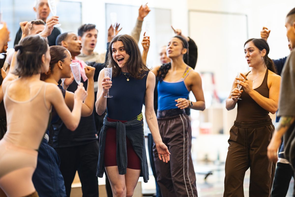 Melanie Moore and the ensemble at Photos: Melanie Moore, Amber Iman and More in Rehearsals for BLACK SWAN at A.R.T.