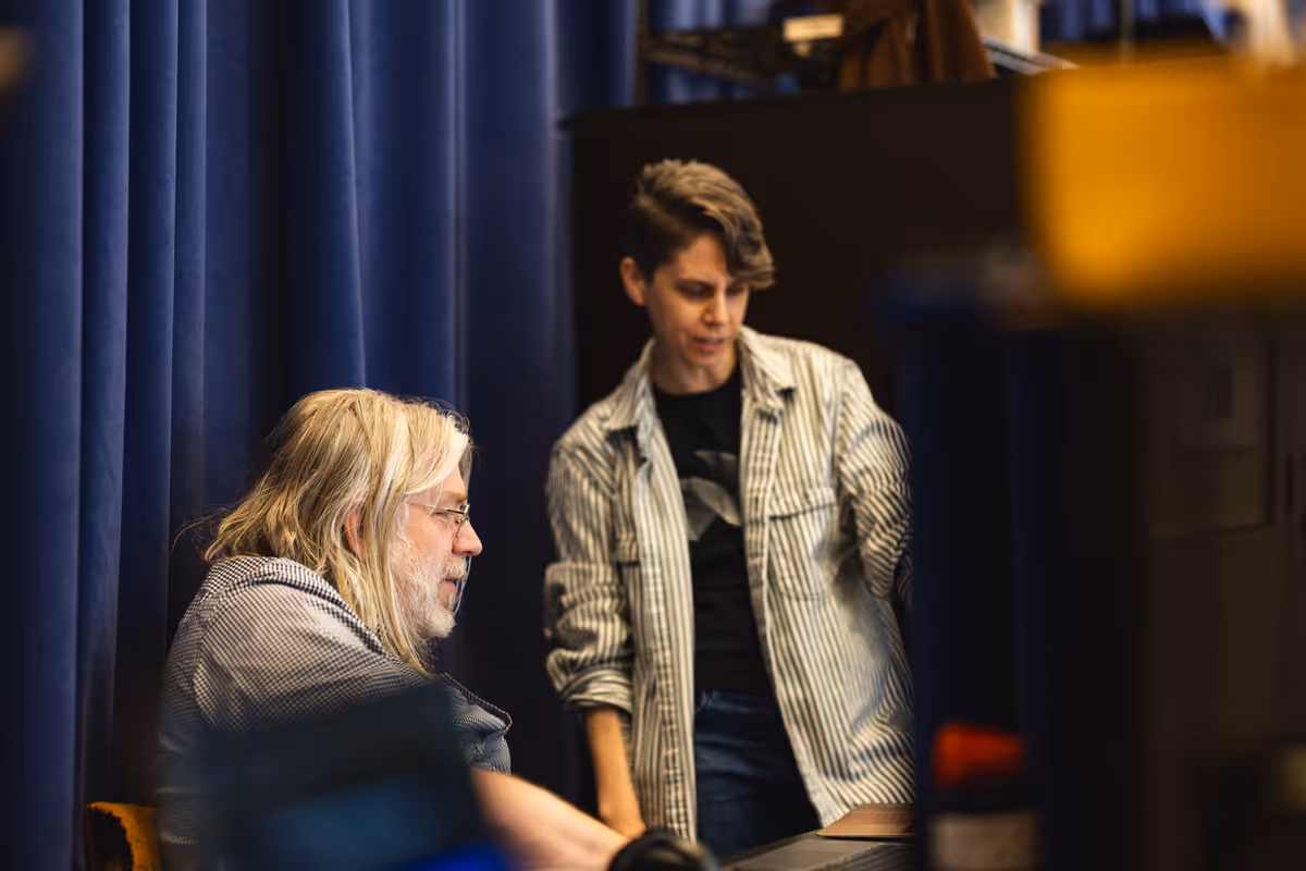 Dave Malloy and Jen Silverman at Photos: Melanie Moore, Amber Iman and More in Rehearsals for BLACK SWAN at A.R.T.