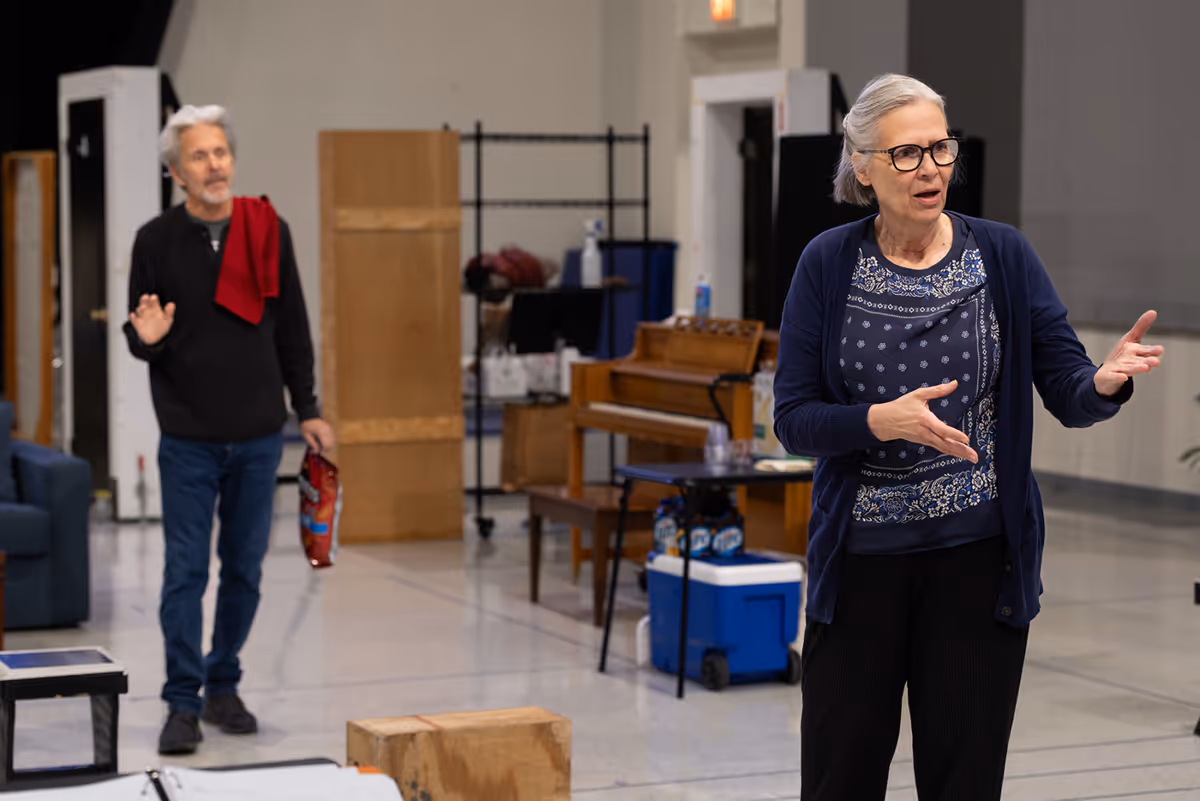 Gary Cole and Amy Morton at Photos: Gary Cole and More in CATCH AS CATCH CAN In Rehearsal at Steppenwolf Theatre