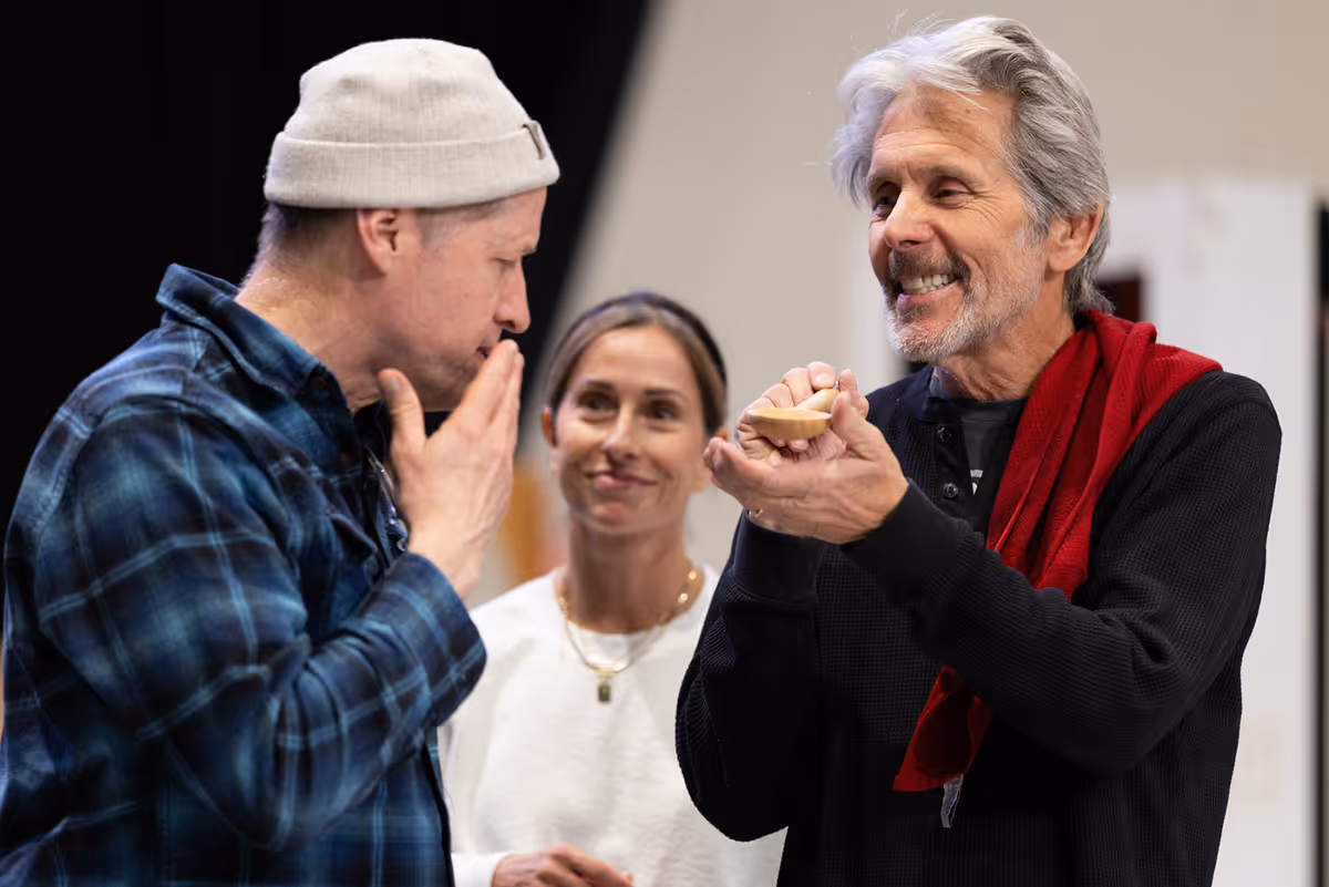 Tim Hopper, Audrey Francis and Gary Cole at Photos: Gary Cole and More in CATCH AS CATCH CAN In Rehearsal at Steppenwolf Theatre